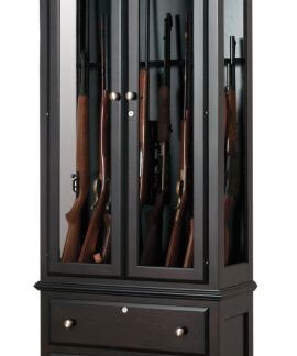 8 Gun Cabinet with Drawers - Brown Maple