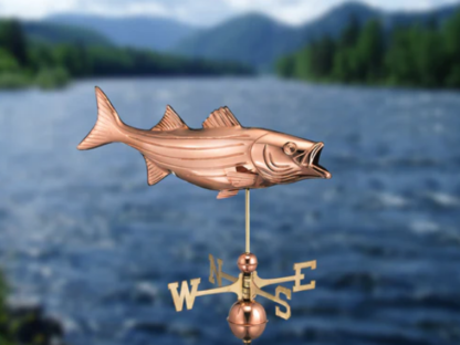 full size copper bass weathervane