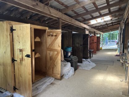 double door saddle cabinet open