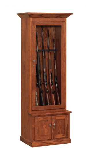 Single Door Gun Cabinet in Oak