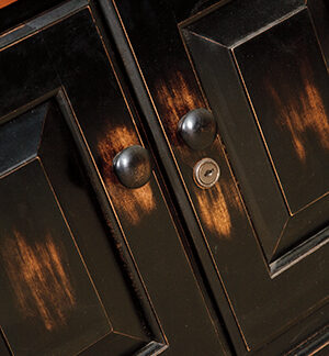 two tone distressing on cabinet doors